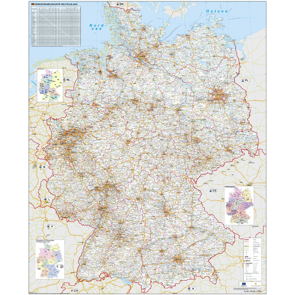 Stiefel Harta Verkehrswegekarte Deutschland