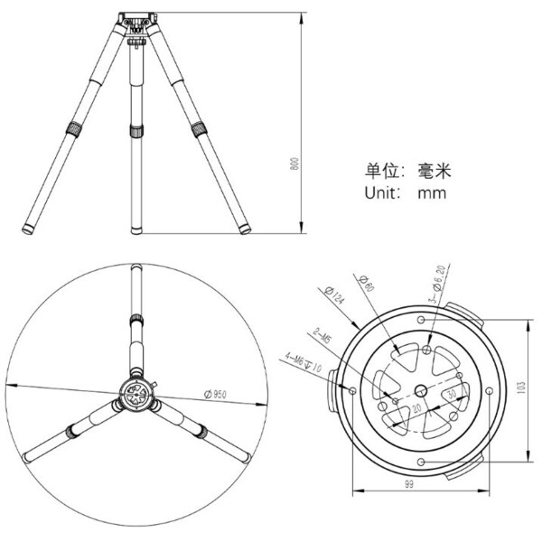 ZWO Montura AM3 Harmonic Equatorial Mount + Carbon Tripod