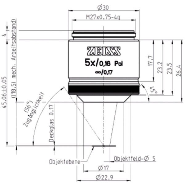 ZEISS obiectiv Objektiv EC Plan-Neofluar, POL, 5x/0,16  wd=18,5mm