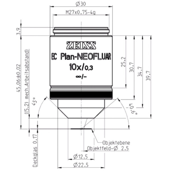 ZEISS obiectiv Objektiv EC Plan-Neofluar, 10x/0,3 wd=5,2mm