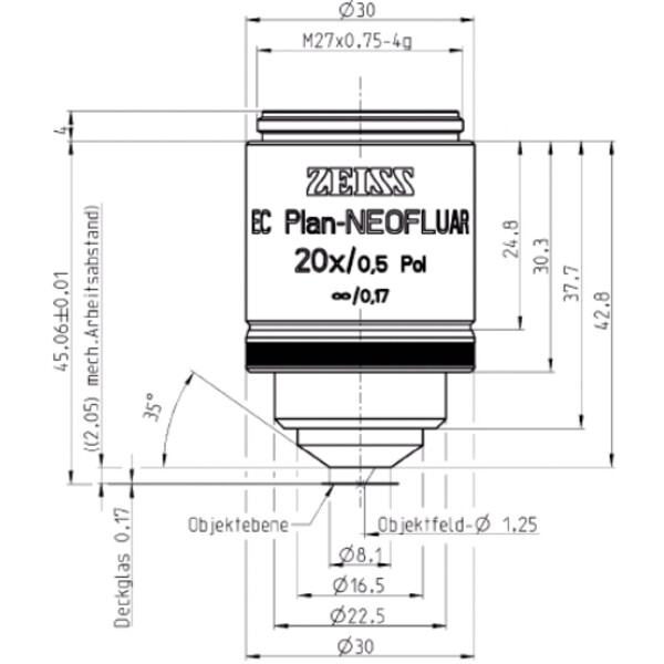 ZEISS obiectiv Objektiv EC Plan-Neofluar, POL, 20x/0,50 wd=2,0mm