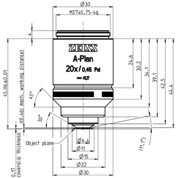 ZEISS obiectiv Objektiv A-Plan 20x/0,45 Pol wd=0,46mm