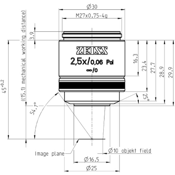 ZEISS obiectiv Objektiv EC Epiplan-Neofluar 2,5x/0,06 Pol wd=15,1mm