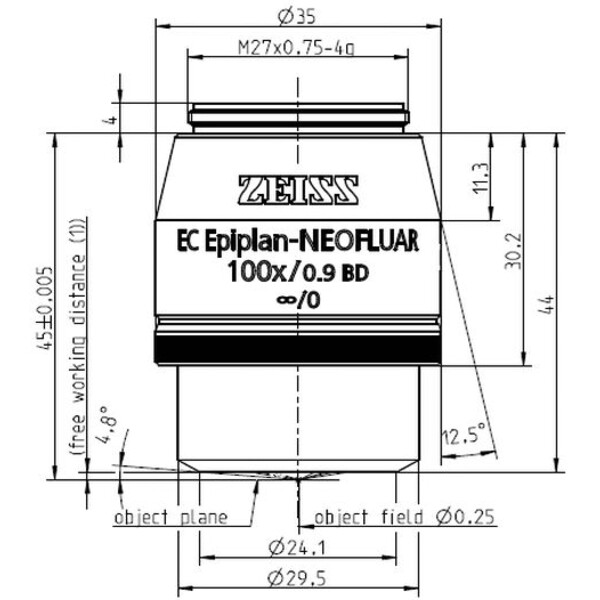 ZEISS obiectiv Objektiv EC Epiplan-Neofluar 100x/0,9 HD wd=1,0mm