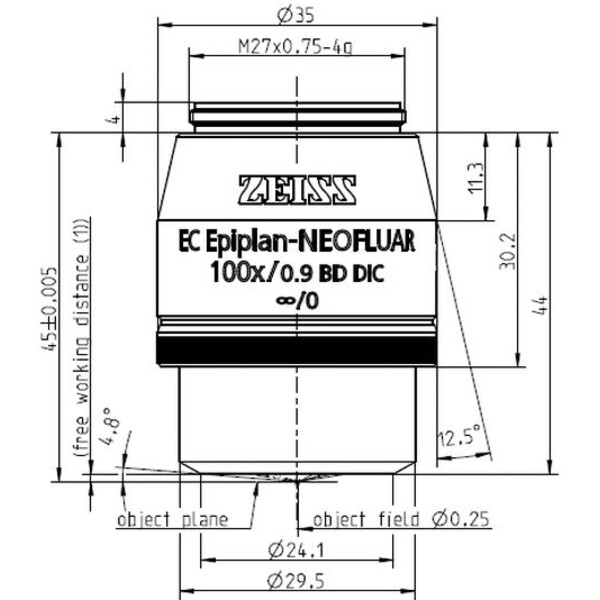 ZEISS obiectiv Objektiv EC Epiplan-Neofluar 100x/0,9 HD DIC wd=1.0mm