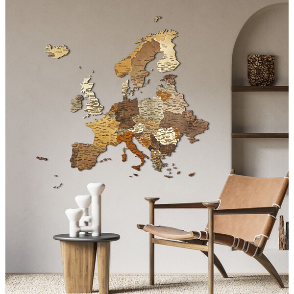 Abraham Wood Decor Hartă continentală Europa Puzzle aus Holz (110x108cm)