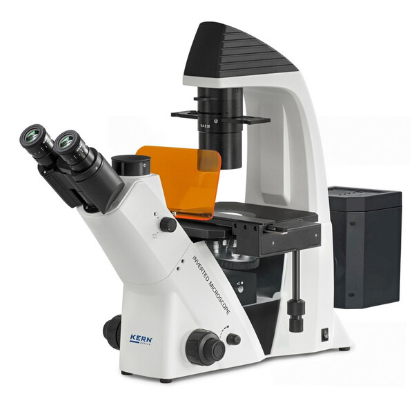 Kern Microscop inversat OCM 168, FL, PH, trino, Abbe-N.A.-0,3-Kondensor fix, 10x-40x, 5W LED, Al/Dl