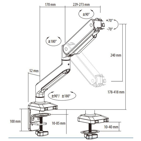 Euromex Braţ metalic articulat NexiusZoom stand NZ.9047