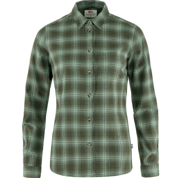 Fjällräven Övik Flannel Shirt W, 662-614 Deep Forest-Patina Green, S