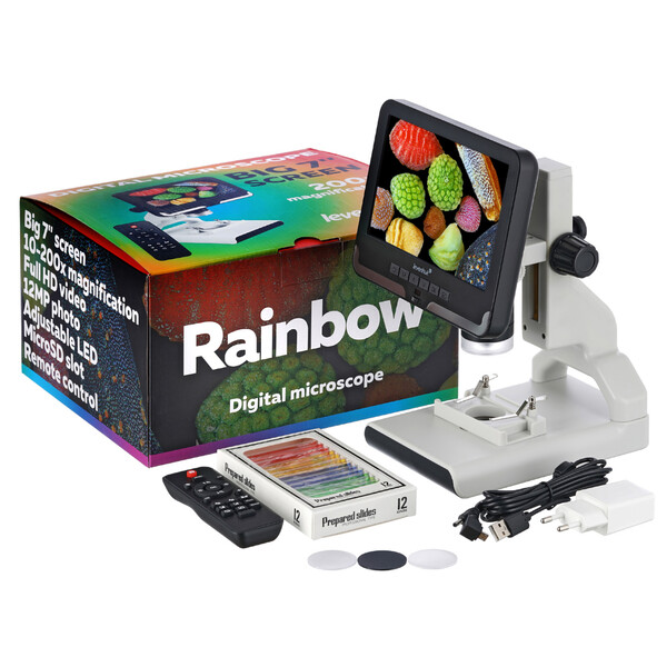 Levenhuk Microscop Rainbow DM700 2MP 1/2.9" 2.8µm 10-50x LCD CMOS Color Digital