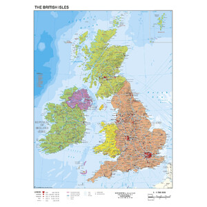 Stiefel Harta Großbritannien und Irland politisch (68 x 98 cm)