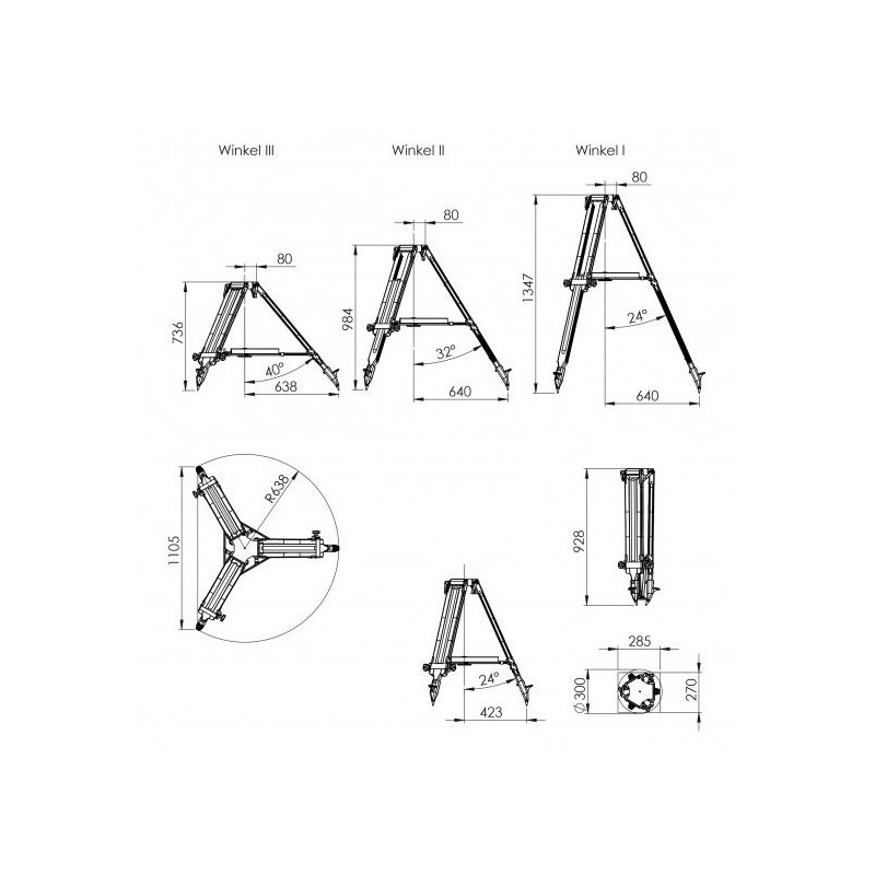 Berlebach Trepied Planet Skywatcher CQ350