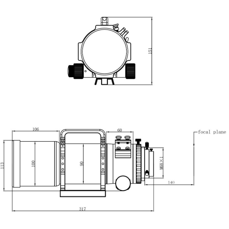 Omegon Apochromatischer Refraktor Pro APO AP 72/400 Quintuplet OTA