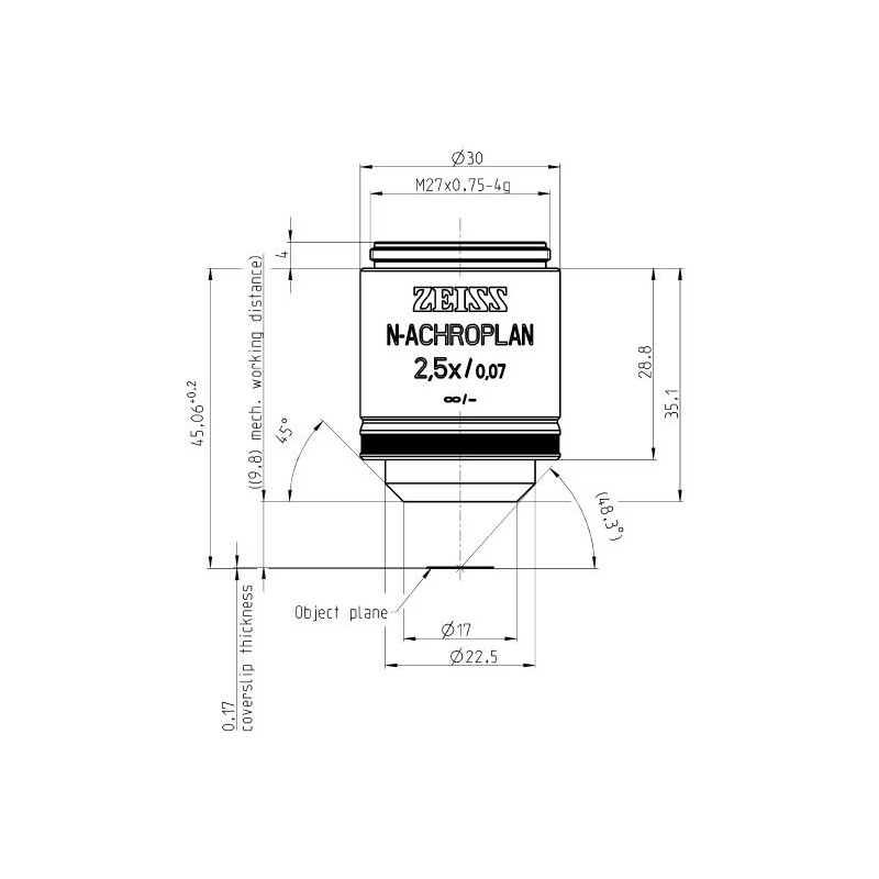 ZEISS obiectiv Objektiv N-Achroplan 2,5x/0,07 M27