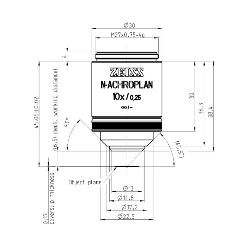 ZEISS obiectiv Objektiv N-Achroplan 10x/0,25 M27