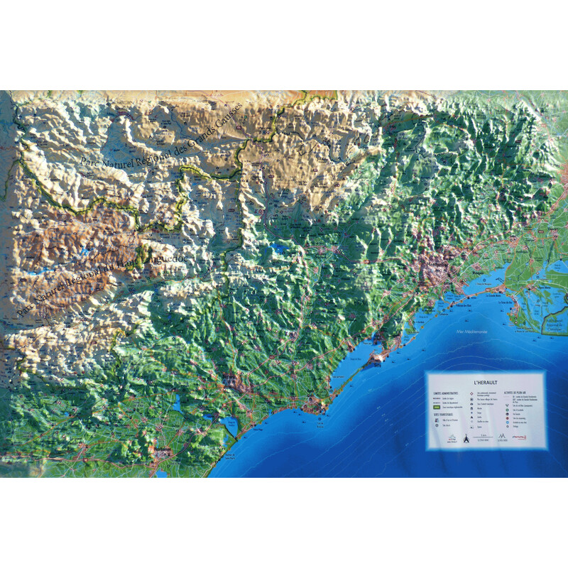 3Dmap Harta regionala L'Hérault