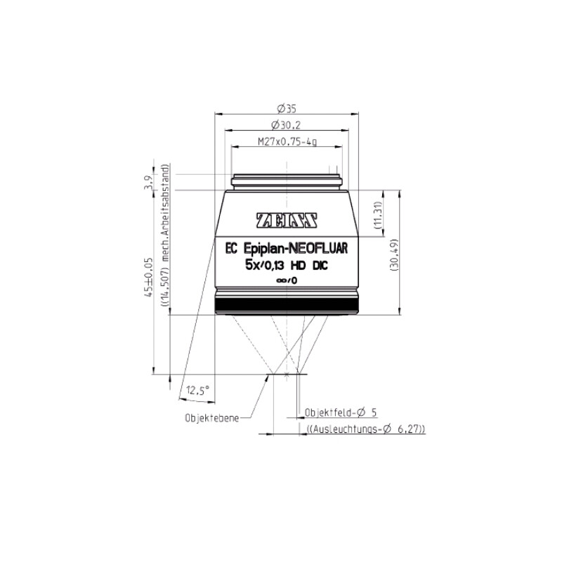 ZEISS obiectiv EC Epiplan-Neofluar, HD, DIC, 5x/0,13 wd=14,5