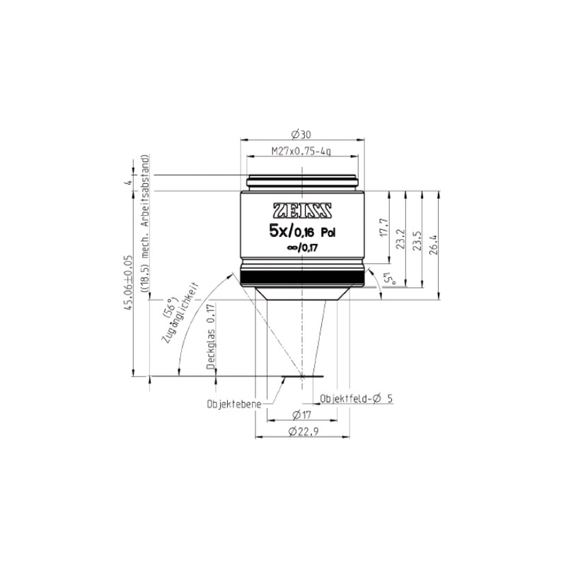 ZEISS obiectiv Objektiv EC Plan-Neofluar, POL, 5x/0,16  wd=18,5mm