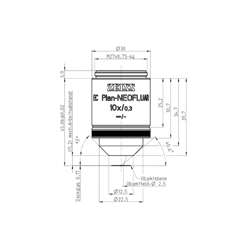 ZEISS obiectiv Objektiv EC Plan-Neofluar, 10x/0,3 wd=5,2mm