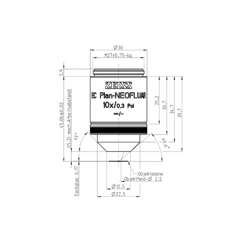 ZEISS obiectiv Objektiv EC Plan-Neofluar, POL, 10x/0,3 Pol wd=5,2mm