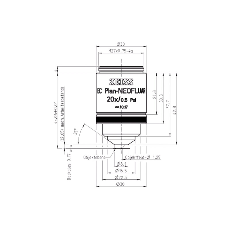 ZEISS obiectiv Objektiv EC Plan-Neofluar, POL, 20x/0,50 wd=2,0mm