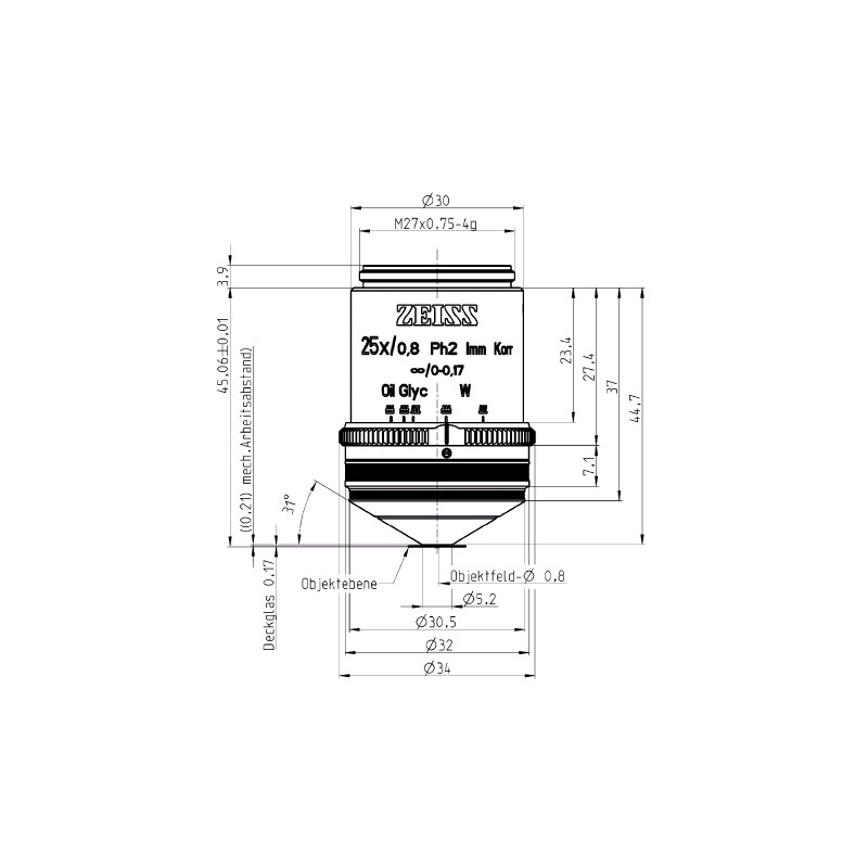 ZEISS obiectiv Objektiv LCI Plan-Neofluar 25x/0,8 Imm Korr Ph2 wd=0,21mm