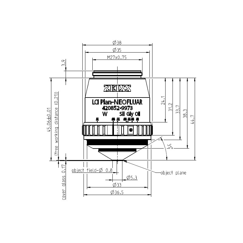 ZEISS obiectiv Objektiv LCI Plan-Neofluar 25x/0,8 Imm Korr DIC wd=a=0,21mm