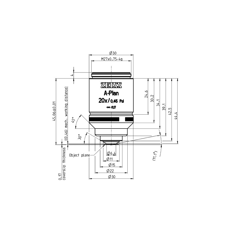 ZEISS obiectiv Objektiv A-Plan 20x/0,45 Pol wd=0,46mm