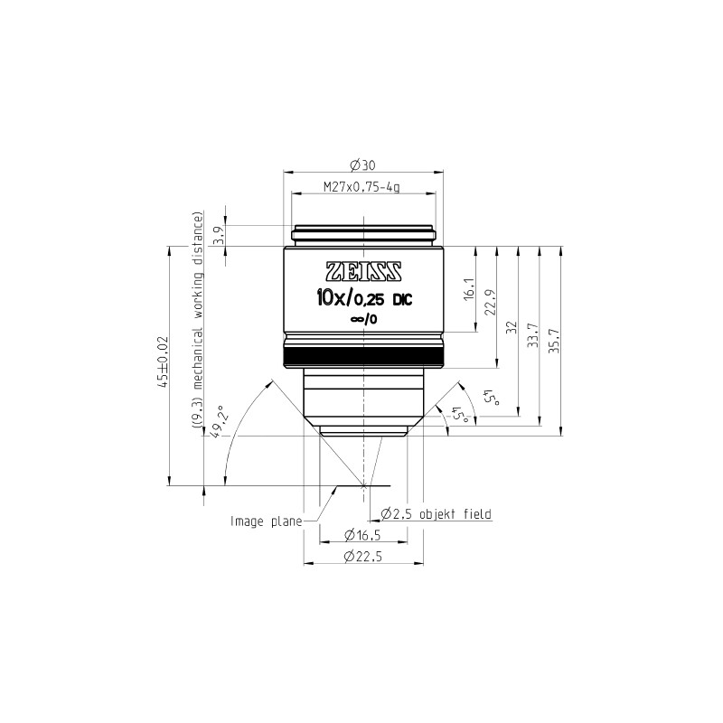 ZEISS obiectiv Objektiv EC Epiplan-Neofluar 10x/0,25 DIC wd=9,3mm