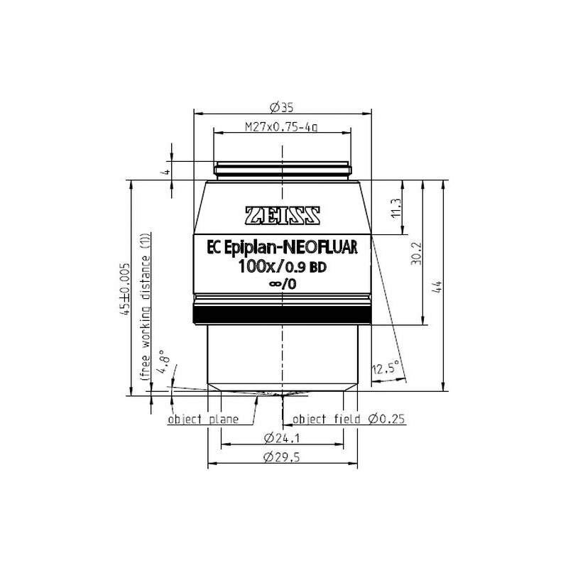 ZEISS obiectiv Objektiv EC Epiplan-Neofluar 100x/0,9 HD wd=1,0mm