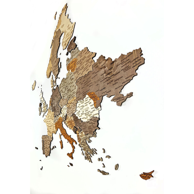 Abraham Wood Decor Hartă continentală Europa Puzzle aus Holz (110x108cm)