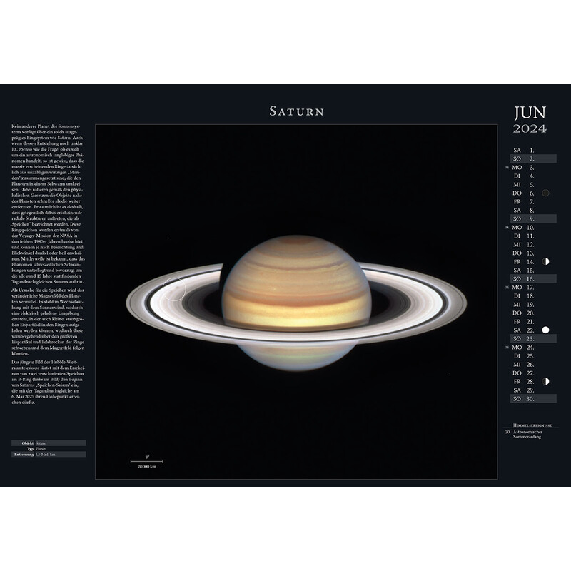 Astronomie-Verlag Calendar Weltraum-Kalender 2024