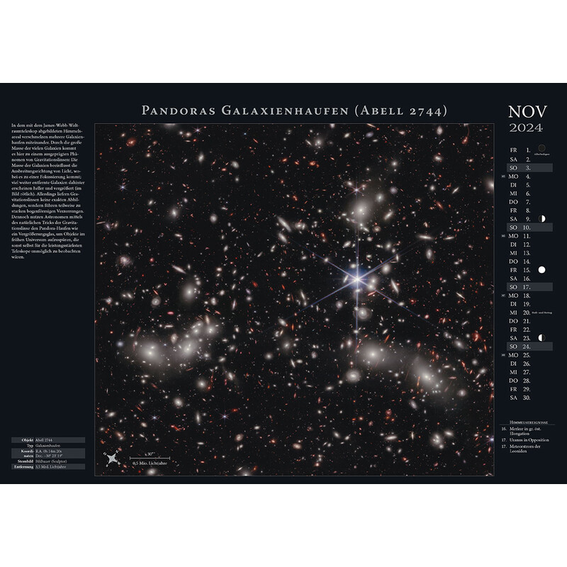 Astronomie-Verlag Calendar Weltraum-Kalender 2024