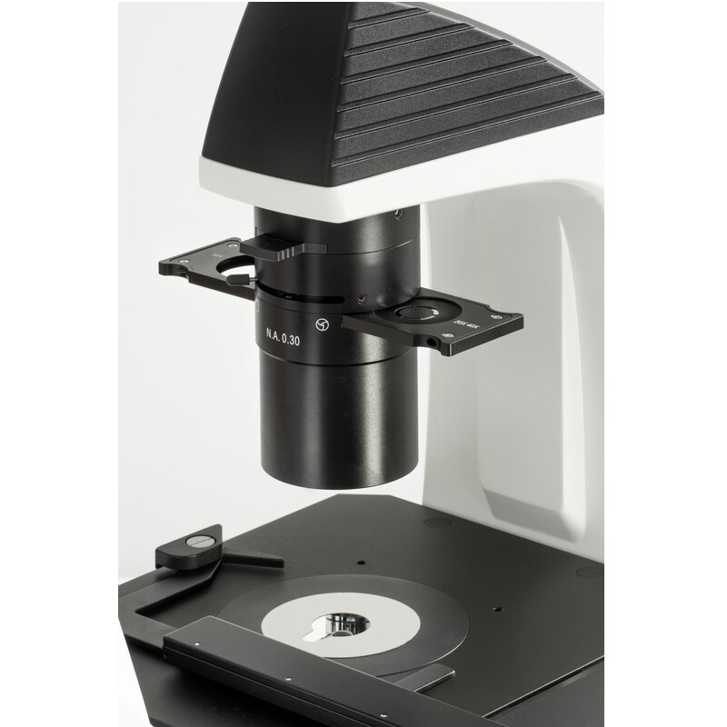 Kern Microscop inversat OCM 166, FL, PH, trino, invers, Abbe-N.A.-0,3-Kondensor fix, 10x-40x, 30W LED, Al, 100W HBO, Dl