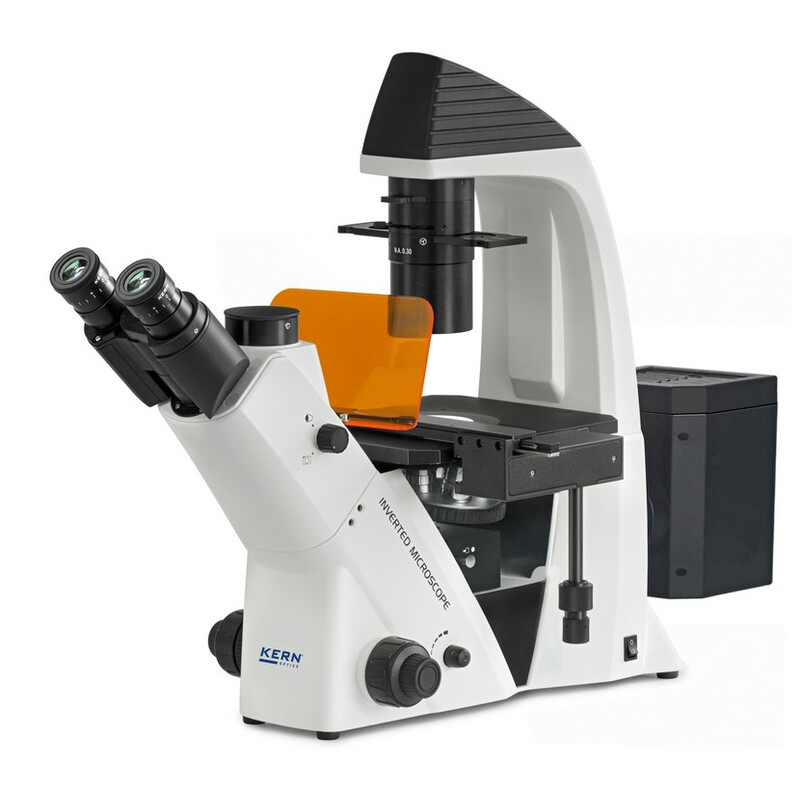 Kern Microscop inversat OCM 167, FL, PH, trino, Abbe-N.A.-0,3-Kondensor fix, 10x-40x, Al, Dl, 5W LED