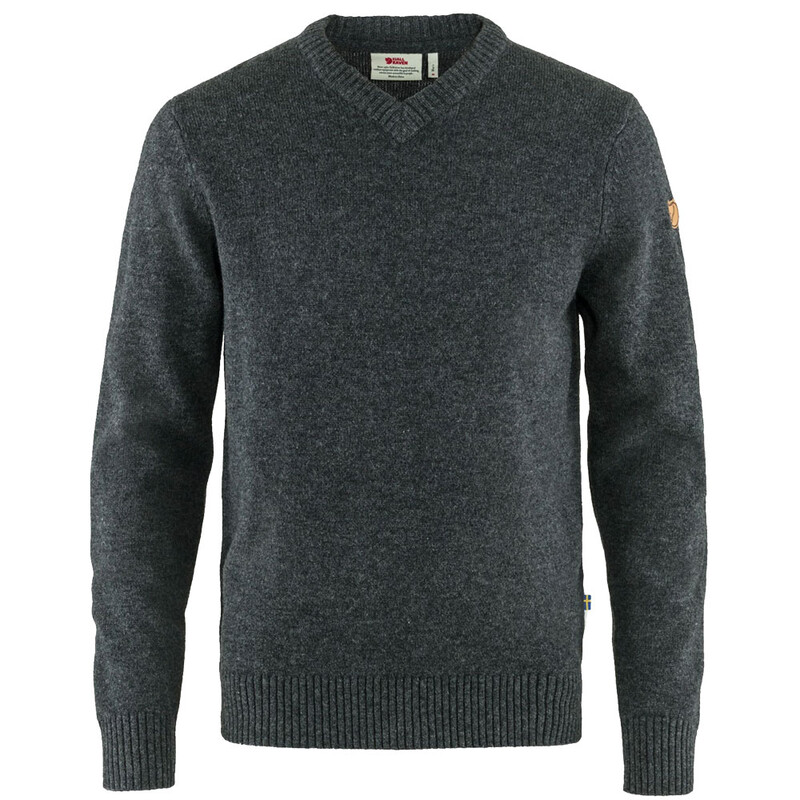 Fjällräven Övik V-neck Sweater M, 030 Dark Grey, Gr. L