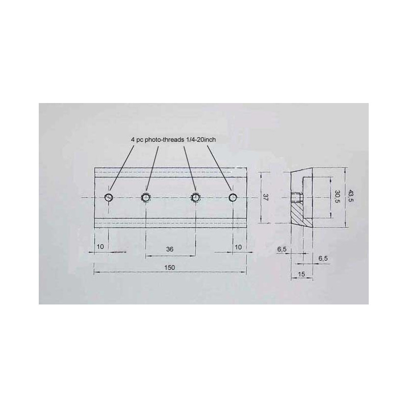 APM Placa de prindere coada de randunica 150mm cu protectie de inox